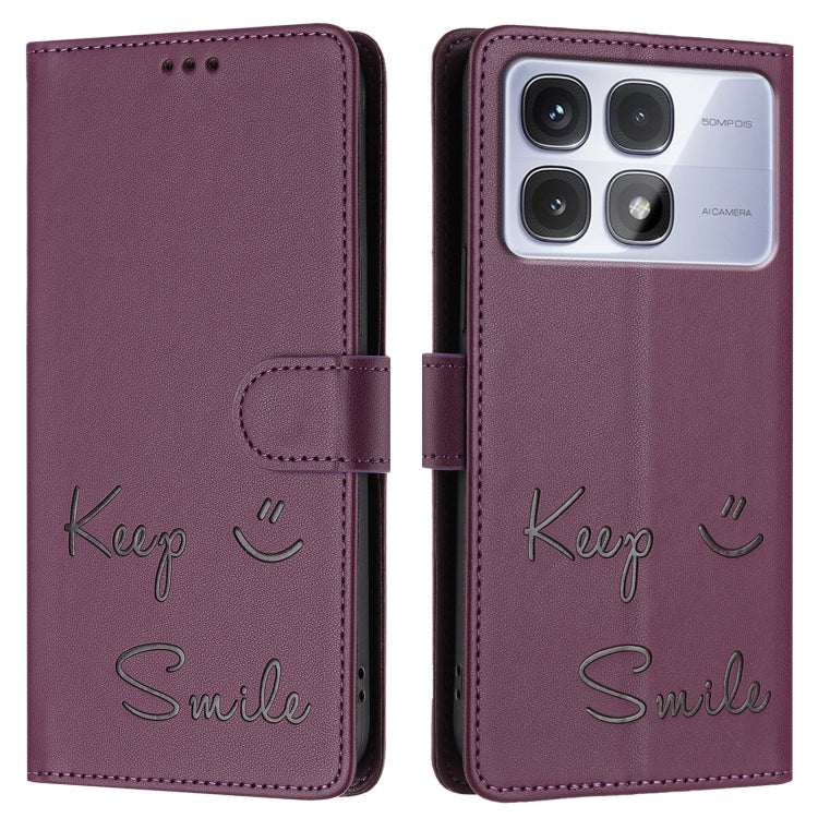 For Redmi K70 Ultra 5G Global Smile Embossing RFID Leather Phone Case