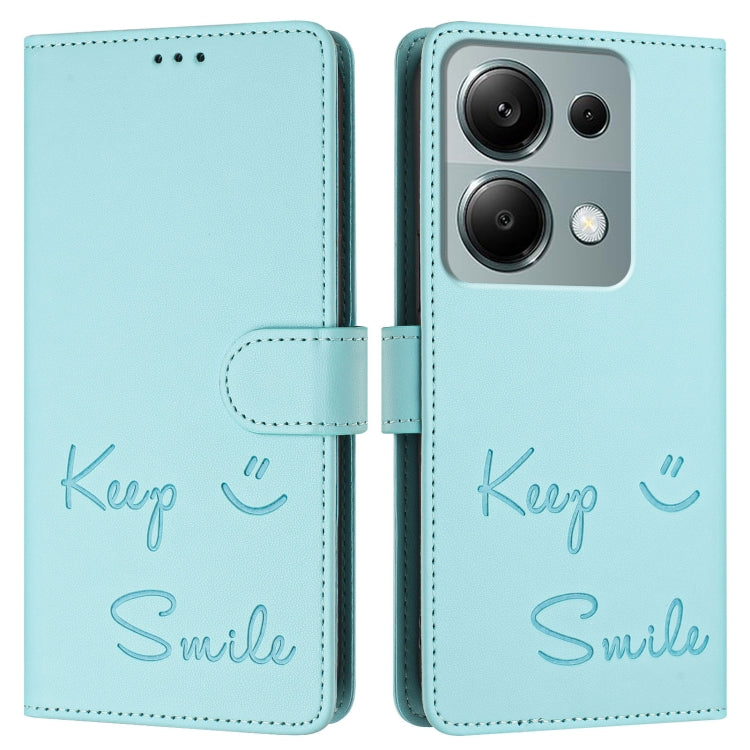 For Redmi Note 13 Pro 4G Global Smile Embossing RFID Leather Phone Case