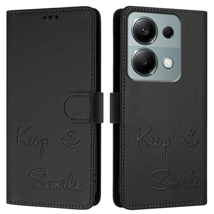 For Redmi Note 13 Pro 4G Global Smile Embossing RFID Leather Phone Case
