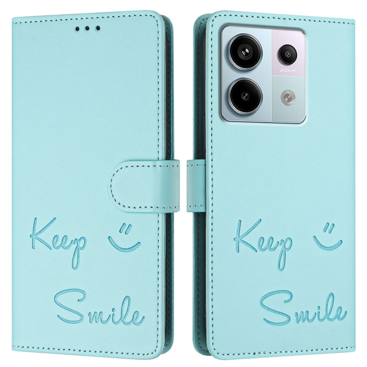 For Redmi Note 13 Pro 5G Global Smile Embossing RFID Leather Phone Case