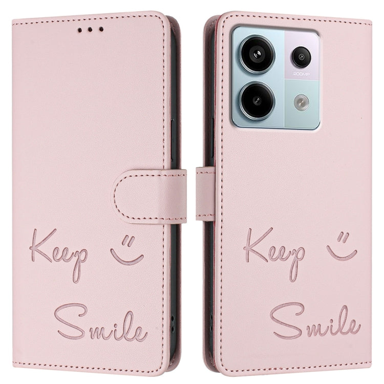 For Redmi Note 13 Pro 5G Global Smile Embossing RFID Leather Phone Case