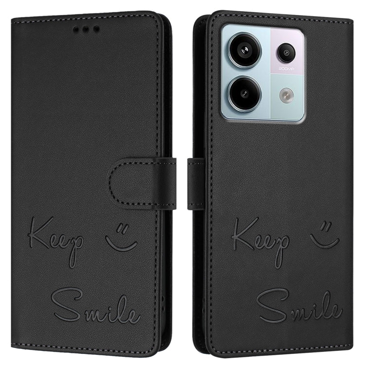 For Redmi Note 13 Pro 5G Global Smile Embossing RFID Leather Phone Case