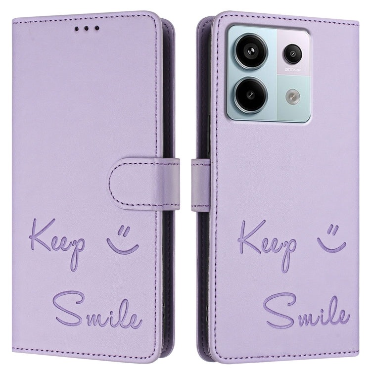 For Redmi Note 13 Pro 5G Global Smile Embossing RFID Leather Phone Case