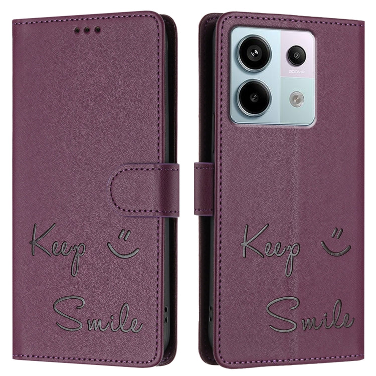 For Redmi Note 13 Pro 5G Global Smile Embossing RFID Leather Phone Case