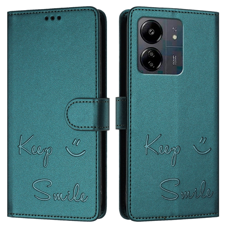 For Redmi 13C 4G Smile Embossing RFID Leather Phone Case