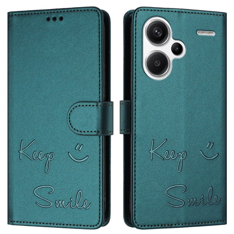 For Redmi Note 13 Pro+ Global Smile Embossing RFID Leather Phone Case
