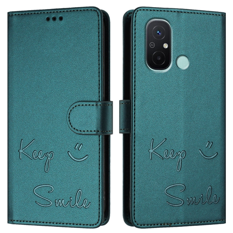For Redmi 12C / 11A Smile Embossing RFID Leather Phone Case