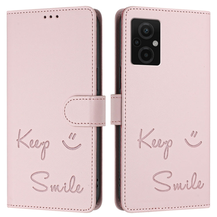 For Redmi 11 Prime 5G / Redmi 10 5G Smile Embossing RFID Leather Phone Case