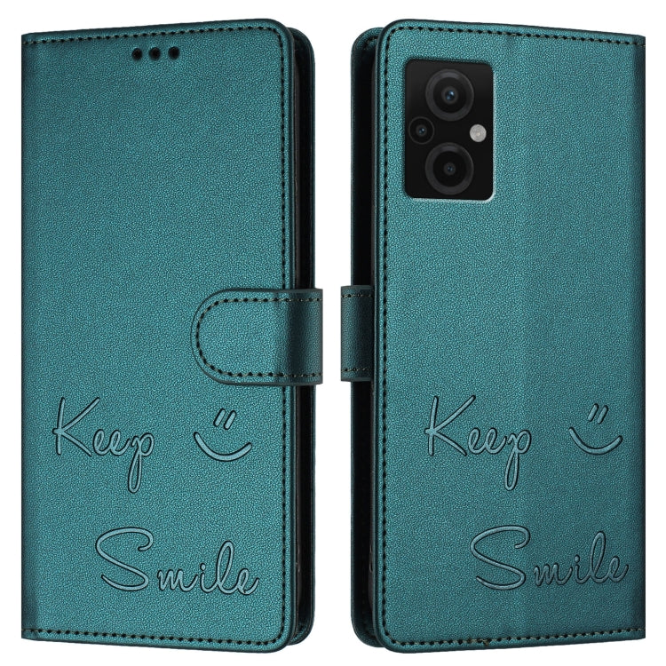 For Redmi 11 Prime 5G / Redmi 10 5G Smile Embossing RFID Leather Phone Case