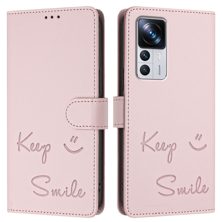 For Redmi K50 Ultra Smile Embossing RFID Leather Phone Case