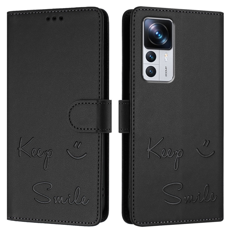 For Redmi K50 Ultra Smile Embossing RFID Leather Phone Case