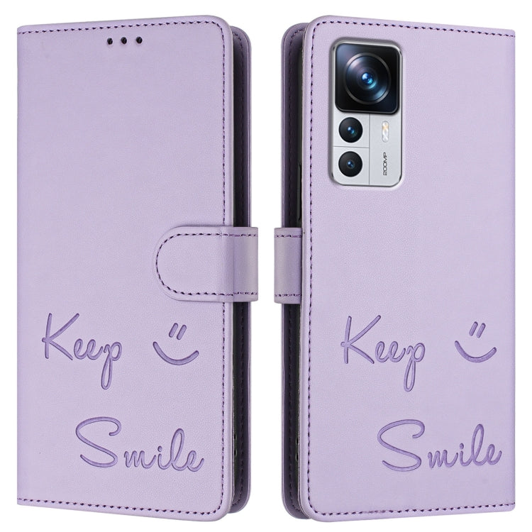 For Redmi K50 Ultra Smile Embossing RFID Leather Phone Case