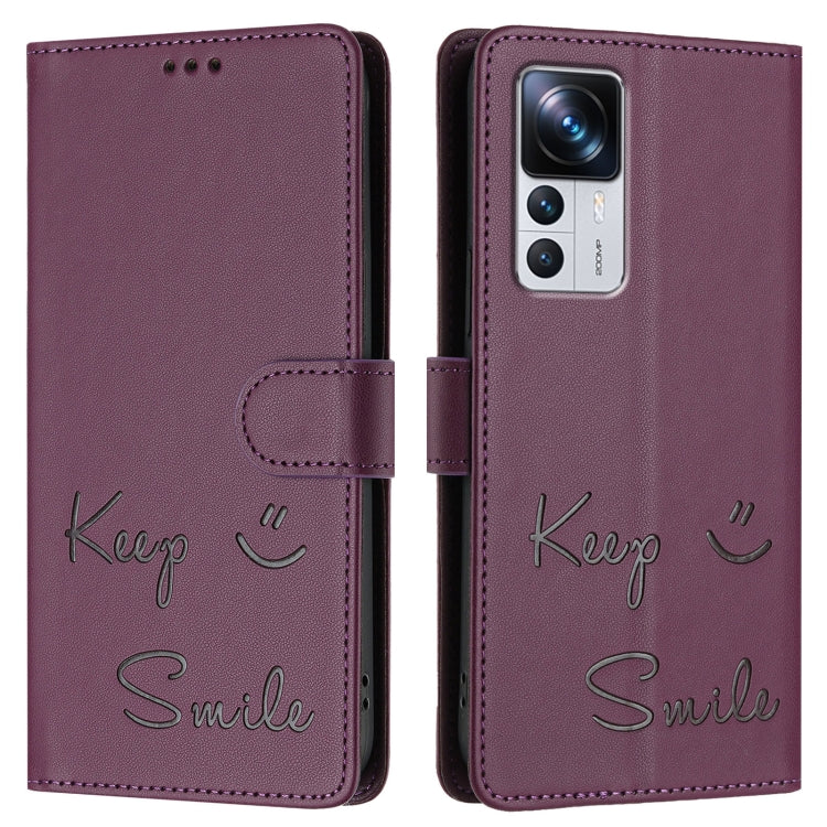 For Redmi K50 Ultra Smile Embossing RFID Leather Phone Case