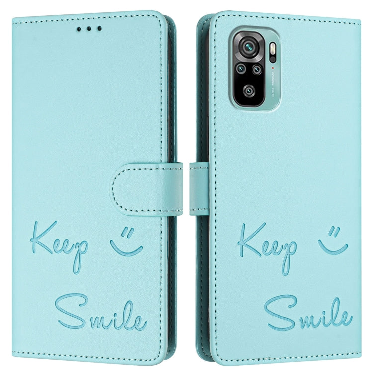 For Redmi Note 11 SE India Smile Embossing RFID Leather Phone Case
