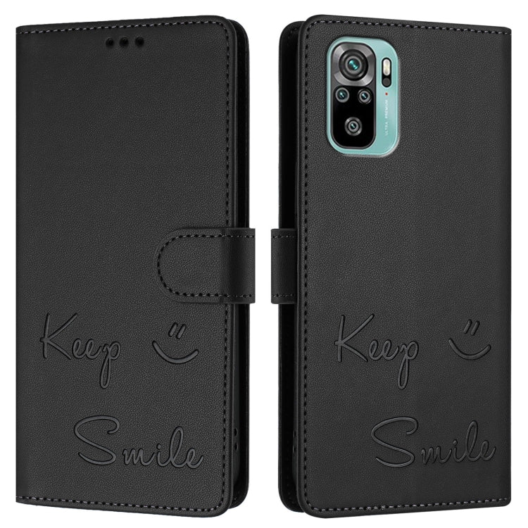 For Redmi Note 11 SE India Smile Embossing RFID Leather Phone Case