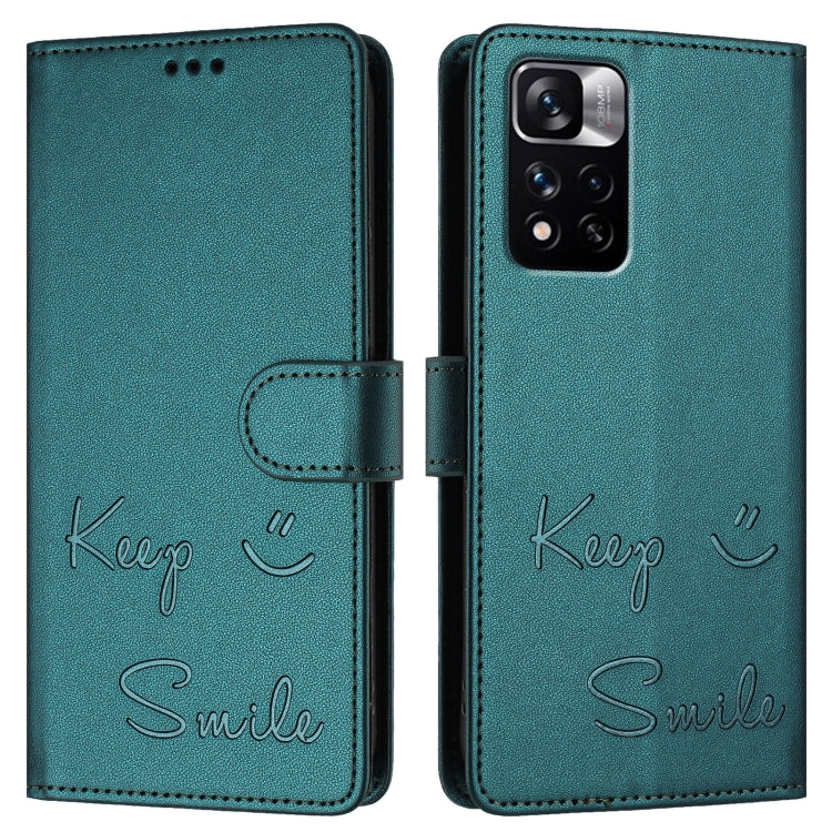 For Redmi Note 11 Pro+ 5G EU Smile Embossing RFID Leather Phone Case