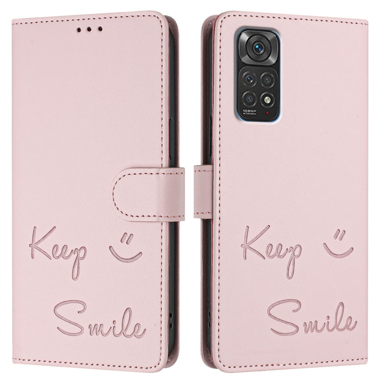 For Redmi Note 11S 5G Smile Embossing RFID Leather Phone Case