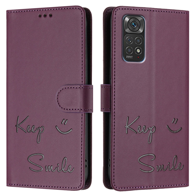 For Redmi Note 11S 5G Smile Embossing RFID Leather Phone Case