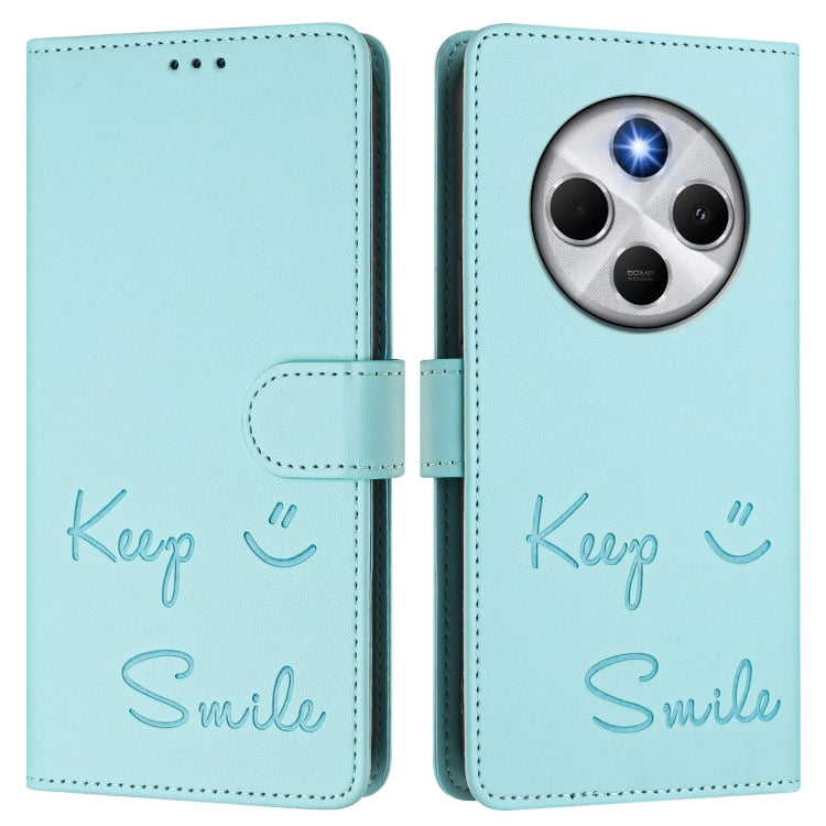 For Redmi 14C 4G Smile Embossing RFID Leather Phone Case