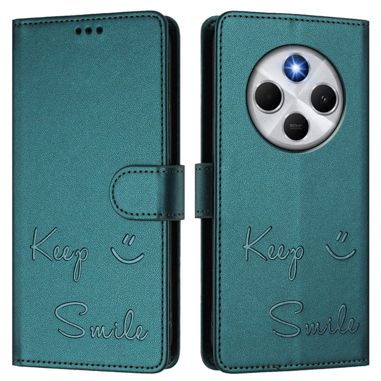 For Redmi 14C 4G Smile Embossing RFID Leather Phone Case
