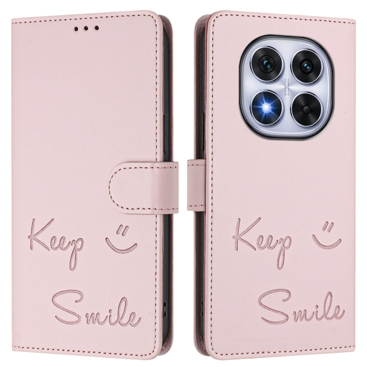 For Redmi Note 14 Pro 5G / 14 Pro+ 5G Smile Embossing RFID Leather Phone Case