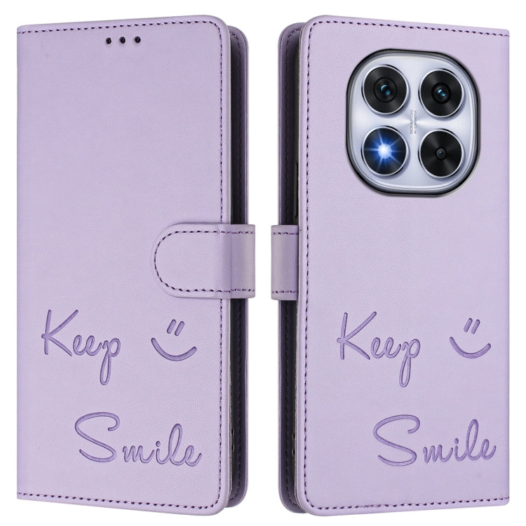 For Redmi Note 14 Pro 5G / 14 Pro+ 5G Smile Embossing RFID Leather Phone Case