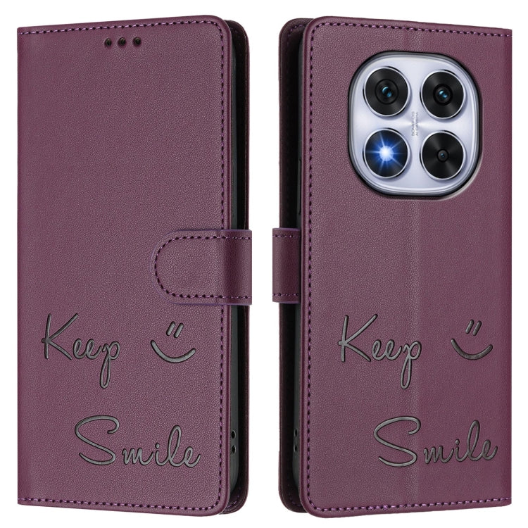For Redmi Note 14 Pro 5G / 14 Pro+ 5G Smile Embossing RFID Leather Phone Case