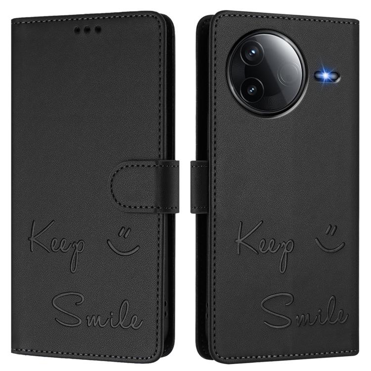 For Redmi K80 5G / K80 Pro 5G Smile Embossing RFID Leather Phone Case