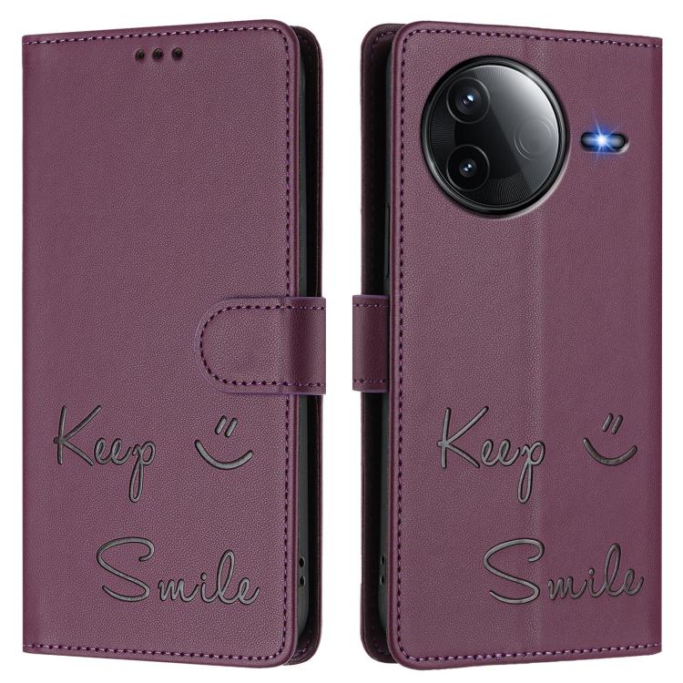 For Redmi K80 5G / K80 Pro 5G Smile Embossing RFID Leather Phone Case