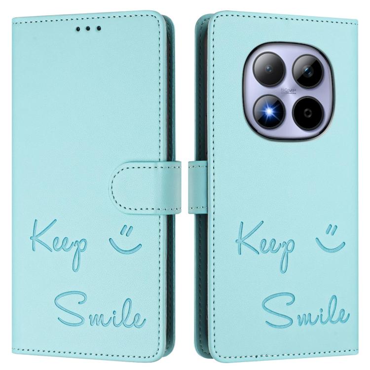For Redmi Note 15 Pro 5G Global 163.6mm Smile Embossing RFID Leather Phone Case