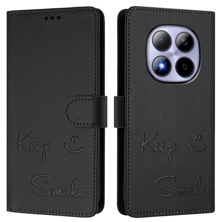 For Redmi Note 15 Pro 5G Global 163.6mm Smile Embossing RFID Leather Phone Case
