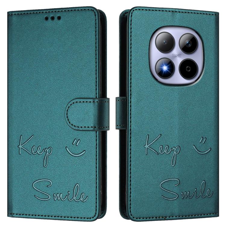 For Redmi Note 15 Pro 5G Global 163.6mm Smile Embossing RFID Leather Phone Case
