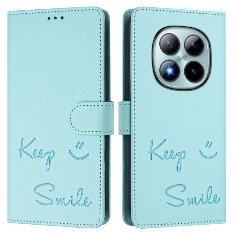 For Redmi Note 15 Pro+ 5G Global 163.3mm Smile Embossing RFID Leather Phone Case