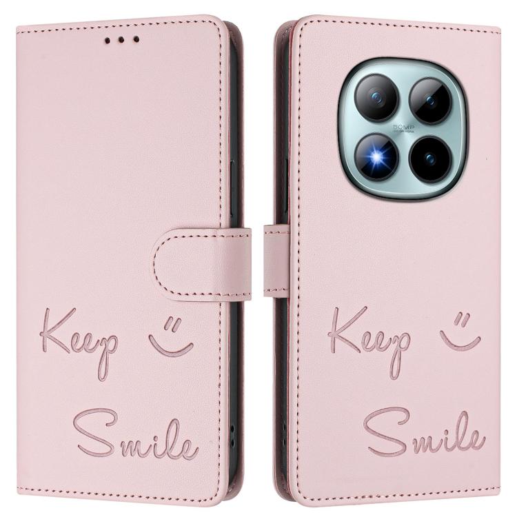 For Redmi Note 15 Pro+ 5G Global 163.3mm Smile Embossing RFID Leather Phone Case