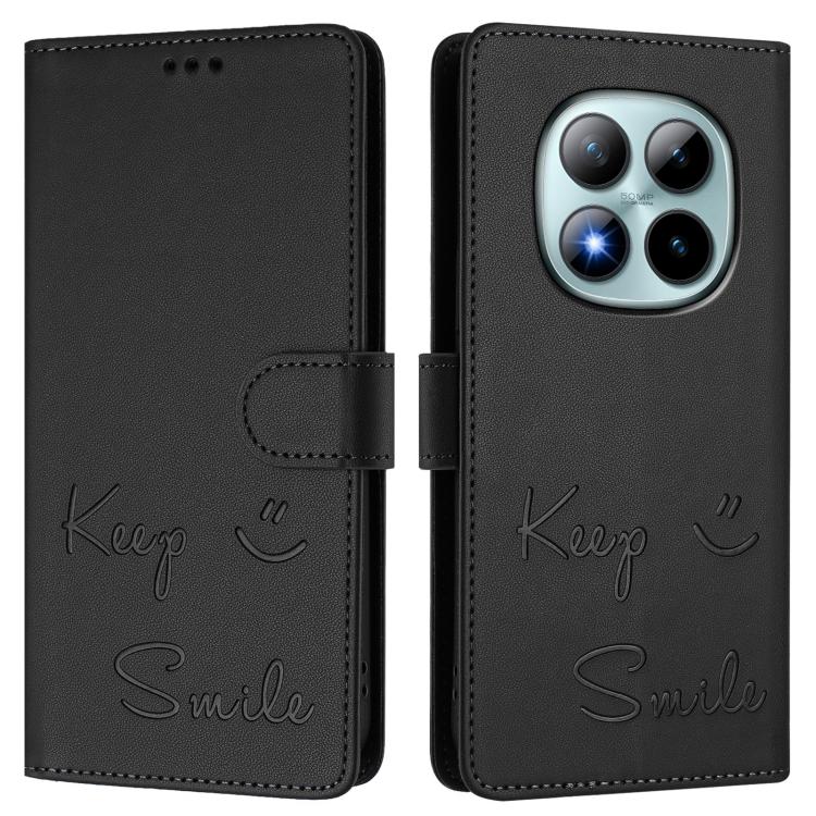 For Redmi Note 15 Pro+ 5G Global 163.3mm Smile Embossing RFID Leather Phone Case