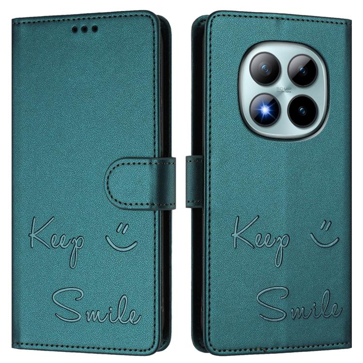 For Redmi Note 15 Pro+ 5G Global 163.3mm Smile Embossing RFID Leather Phone Case