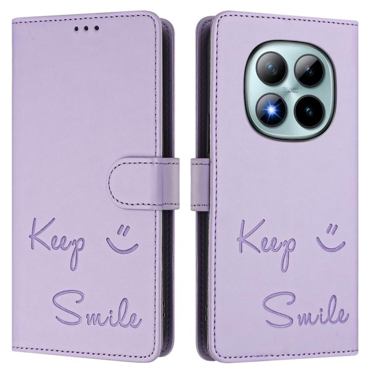 For Redmi Note 15 Pro+ 5G Global 163.3mm Smile Embossing RFID Leather Phone Case