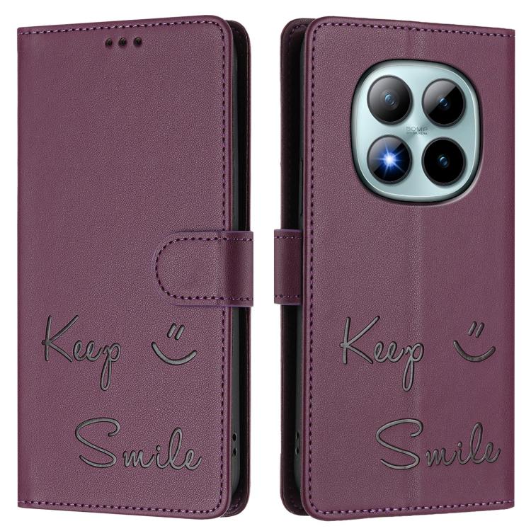 For Redmi Note 15 Pro+ 5G Global 163.3mm Smile Embossing RFID Leather Phone Case