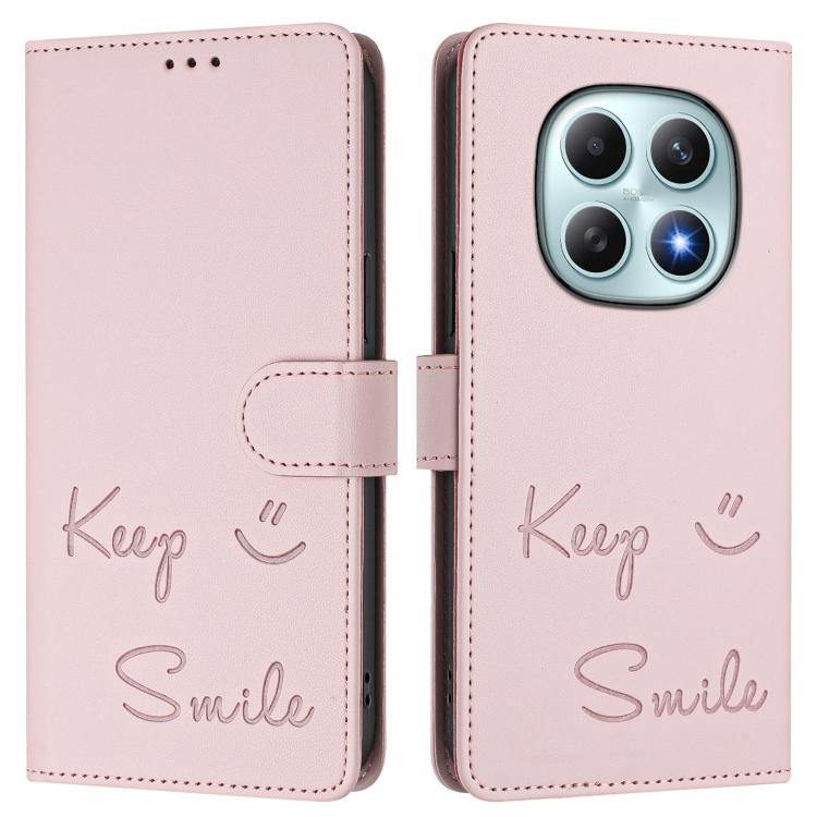 For Redmi Note 15 4G / 5G Global 164mm Smile Embossing RFID Leather Phone Case