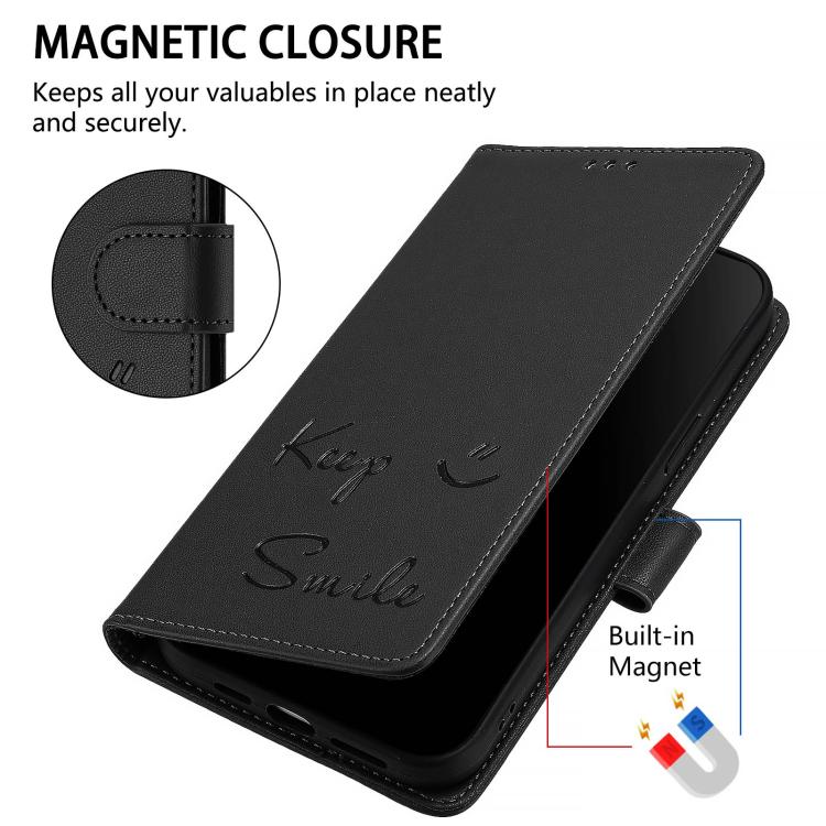For Redmi Note 15 4G / 5G Global 164mm Smile Embossing RFID Leather Phone Case