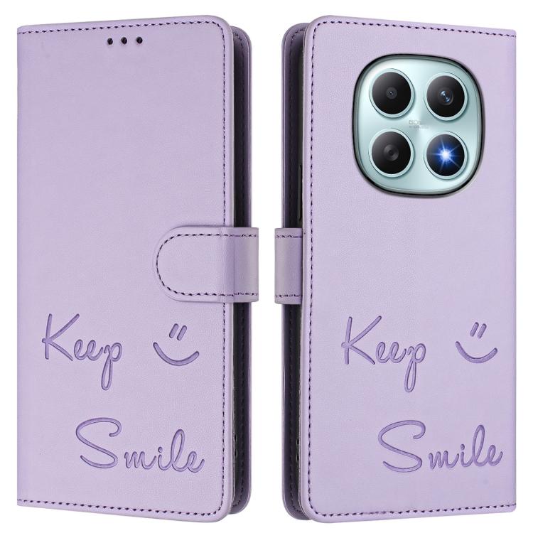 For Redmi Note 15 4G / 5G Global 164mm Smile Embossing RFID Leather Phone Case