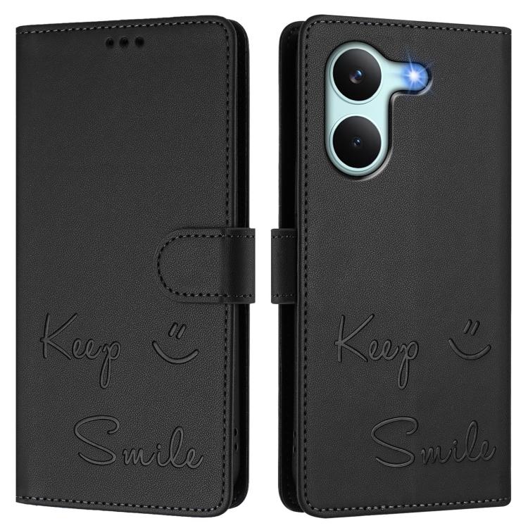For Redmi Turbo 5 5G Global / Poco X8 Pro 5G Smile Embossing RFID Leather Phone Case
