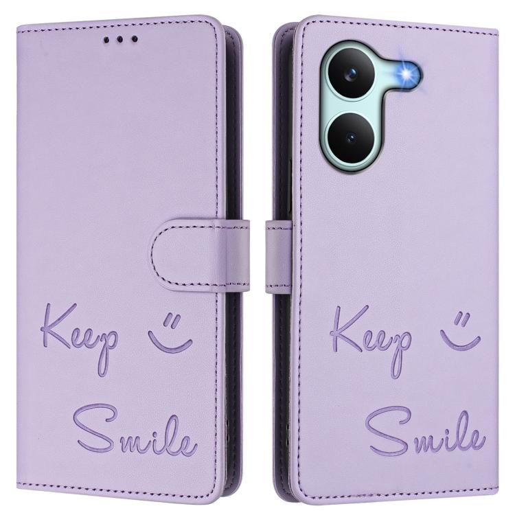 For Redmi Turbo 5 5G Global / Poco X8 Pro 5G Smile Embossing RFID Leather Phone Case