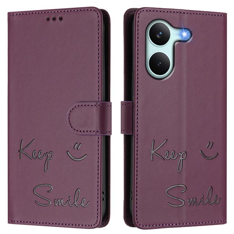 For Redmi Turbo 5 5G Global / Poco X8 Pro 5G Smile Embossing RFID Leather Phone Case
