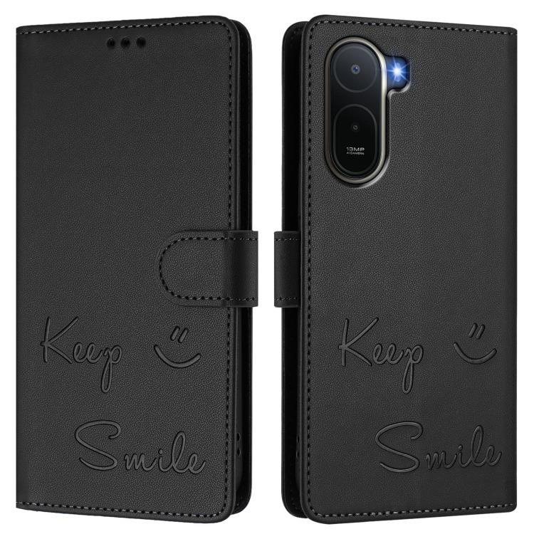 For Redmi A7 Pro 171mm / Poco C85x 5G Smile Embossing RFID Leather Phone Case