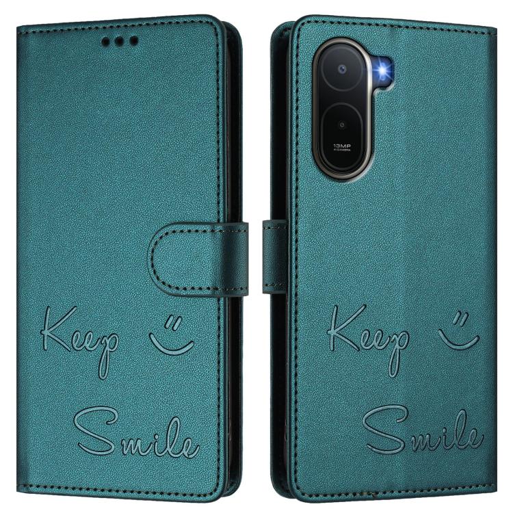 For Redmi A7 Pro 171mm / Poco C85x 5G Smile Embossing RFID Leather Phone Case