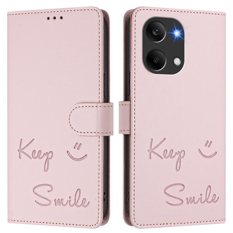 For Redmi Turbo 5 Max / Poco X8 Pro Max Smile Embossing RFID Leather Phone Case