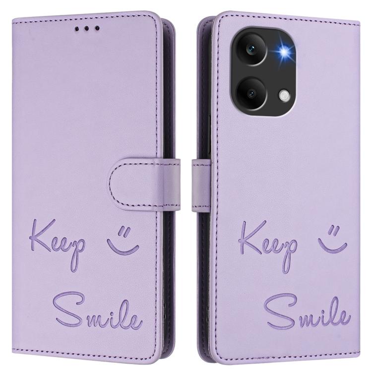 For Redmi Turbo 5 Max / Poco X8 Pro Max Smile Embossing RFID Leather Phone Case