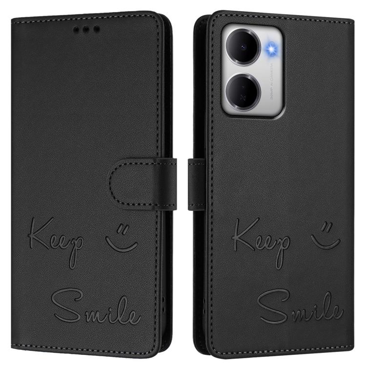For Redmi 15a 5G Smile Embossing RFID Leather Phone Case
