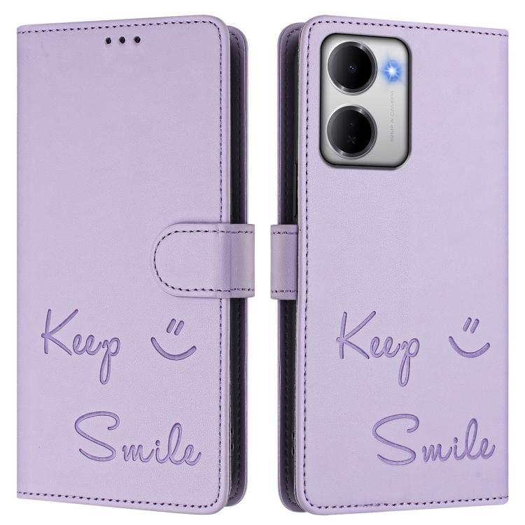 For Redmi 15a 5G Smile Embossing RFID Leather Phone Case